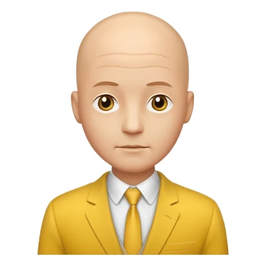 Guy with bald head and yellow suit sticker