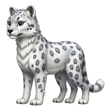"Shnolf"-Snow-leopard-wolf-hybrid-fusion-animal-creature, full body sticker