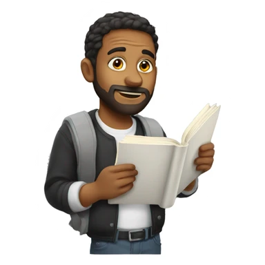 Men whit book sticker