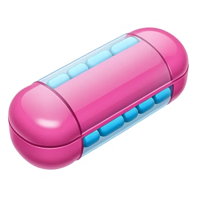 colorful cartoon-style antidepressant pill capsule form bright pink and blue colors simple clear design sticker