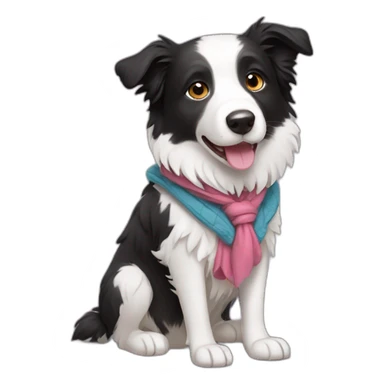 Border collie in clothes sticker