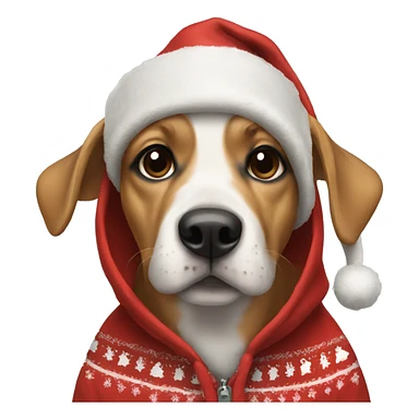 Dog wearing a Christmas hoodie sticker