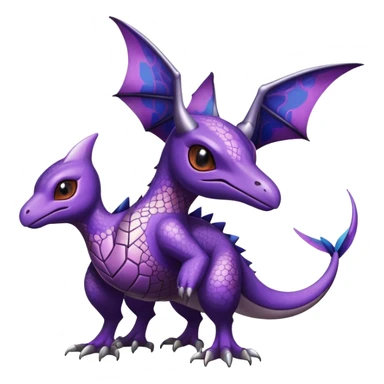 Shiny Cute Adorable Aerodactyl-Noivern-Hybrid-Creature with pattern-markings sticker