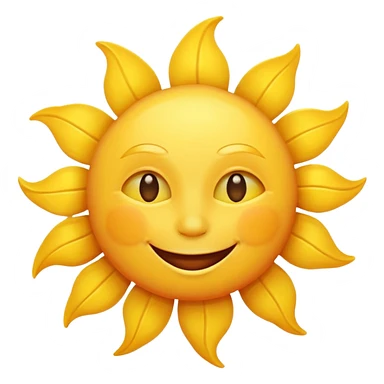 smiling sun emoji, simple and cheerful sticker