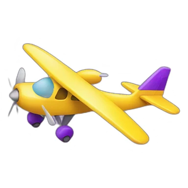 plane in yellow and violet colors sticker