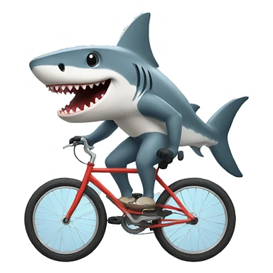 Shark riding bike sticker