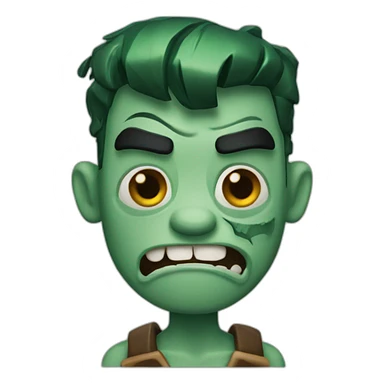 face of zombie fred flintstone with dark green color sticker