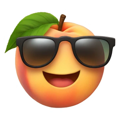 peach with sungalsses sticker