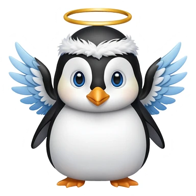 penguin angel sticker