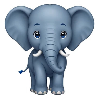 elephant with dark blue heart sticker