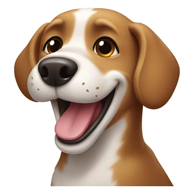 Dog smile and touch his mouth sticker