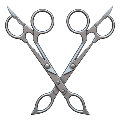 Two pairs of scissor hands interlocking  sticker