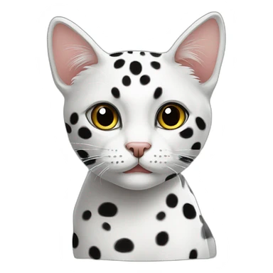 white black spotted cat sticker