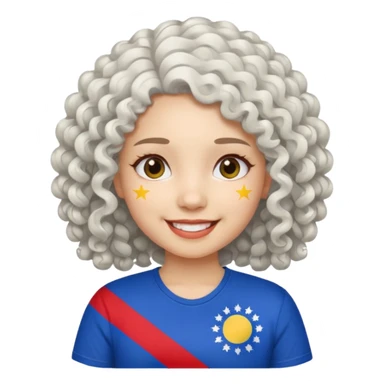 white curly hair girl pinoy flag sticker