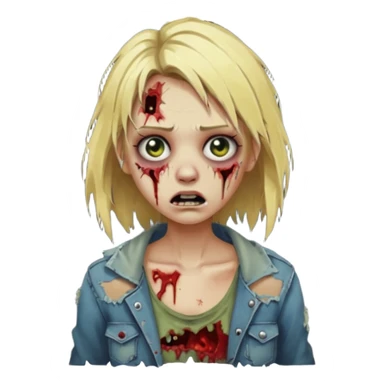 girl zombie with blonde hair sticker
