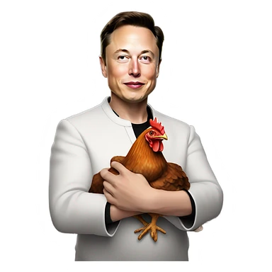 Elon musk holding a chicken  sticker