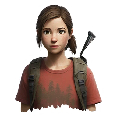 Ellie the last of us red t-shirt sticker