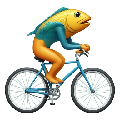 Fish riding a bike sticker