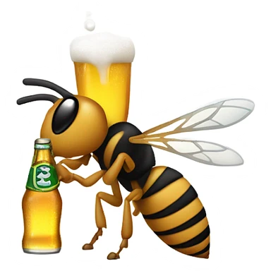 Hornet drinking beers sticker