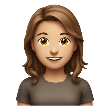 a girl with brown hair with beautiful smile and shiny eyes with pink cheeks  sticker