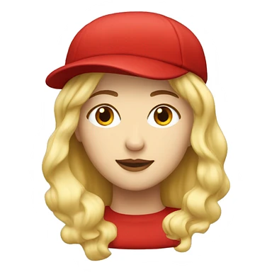 Blonde woman in red ivy cap sticker