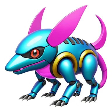  exotic tropical cyber-Protogen-Fakémon-Pokémon-Vernid-creature sticker