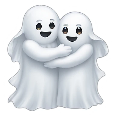two hugging ghosts sticker