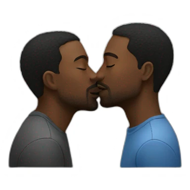 two black men kissing sticker