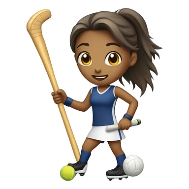 a girl playing field hockey sticker