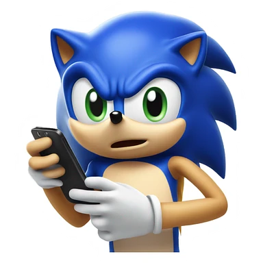 Sonic with a phone sticker