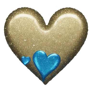 blue glitter heart sticker