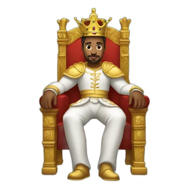 king sitting on a throne sticker
