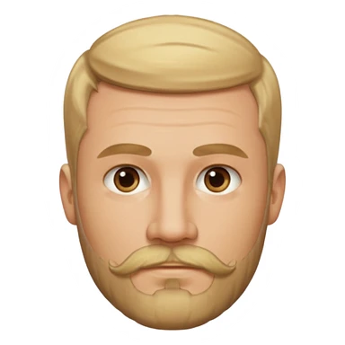 short blond hair clean cut mustache and beard 5ft 9 140lbs titian sticker