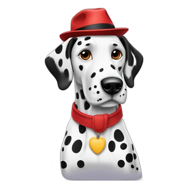 Dalmatian wearing a red fedora sitting sticker