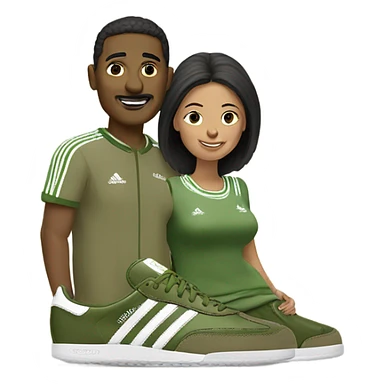 couple khaki green adidas samba sticker