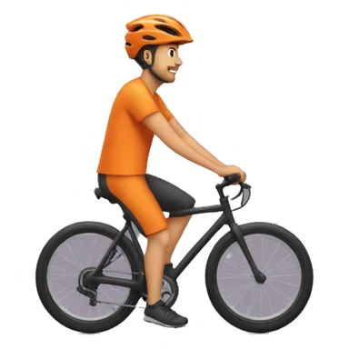Man on a bike orange shirt sticker