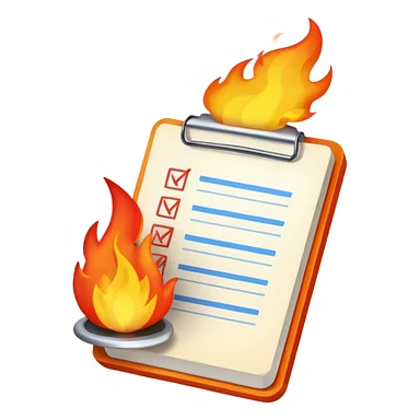 A To-do list on fire. Representing fast completion. sticker