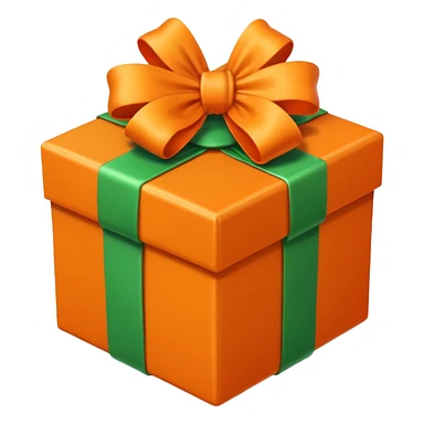 Caixa de presente nas cores laranjado e verde  sticker