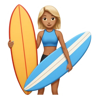 surfboard holding in hand women sticker