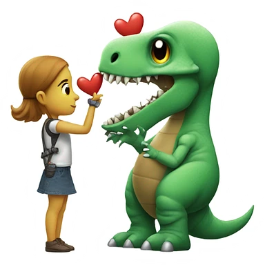 Dinosaur kisses Robot sticker