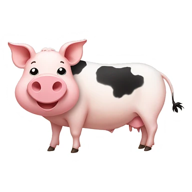 pig and cow as best friends  sticker