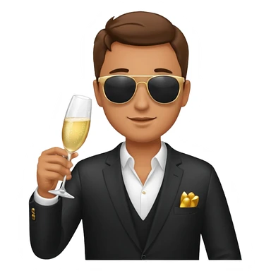 man with sampine bottle sticker