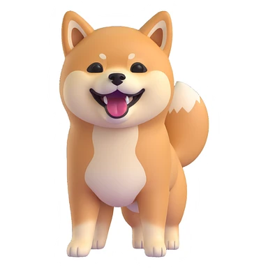 shiba inu standing, laughing sticker