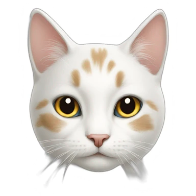White cat with hors sticker