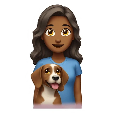 A girl with a dog sticker