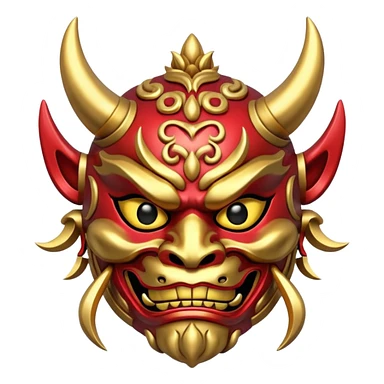 make a gold oni mask sticker
