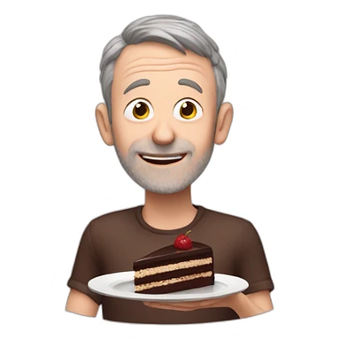 Micheal Rosen eating chocolate cake sticker