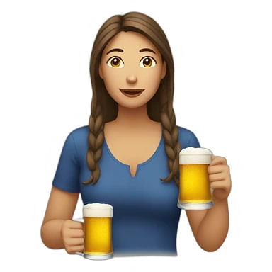 woman drinking beer sticker