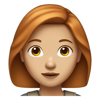 Light akin girl with brown ginger hair and brown eyes sticker