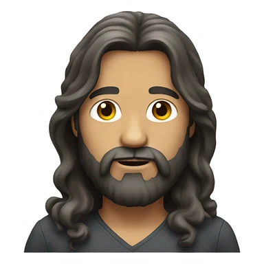 long haired man with beard sticker
